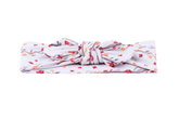 baby flower headband featuring red rose print for girls